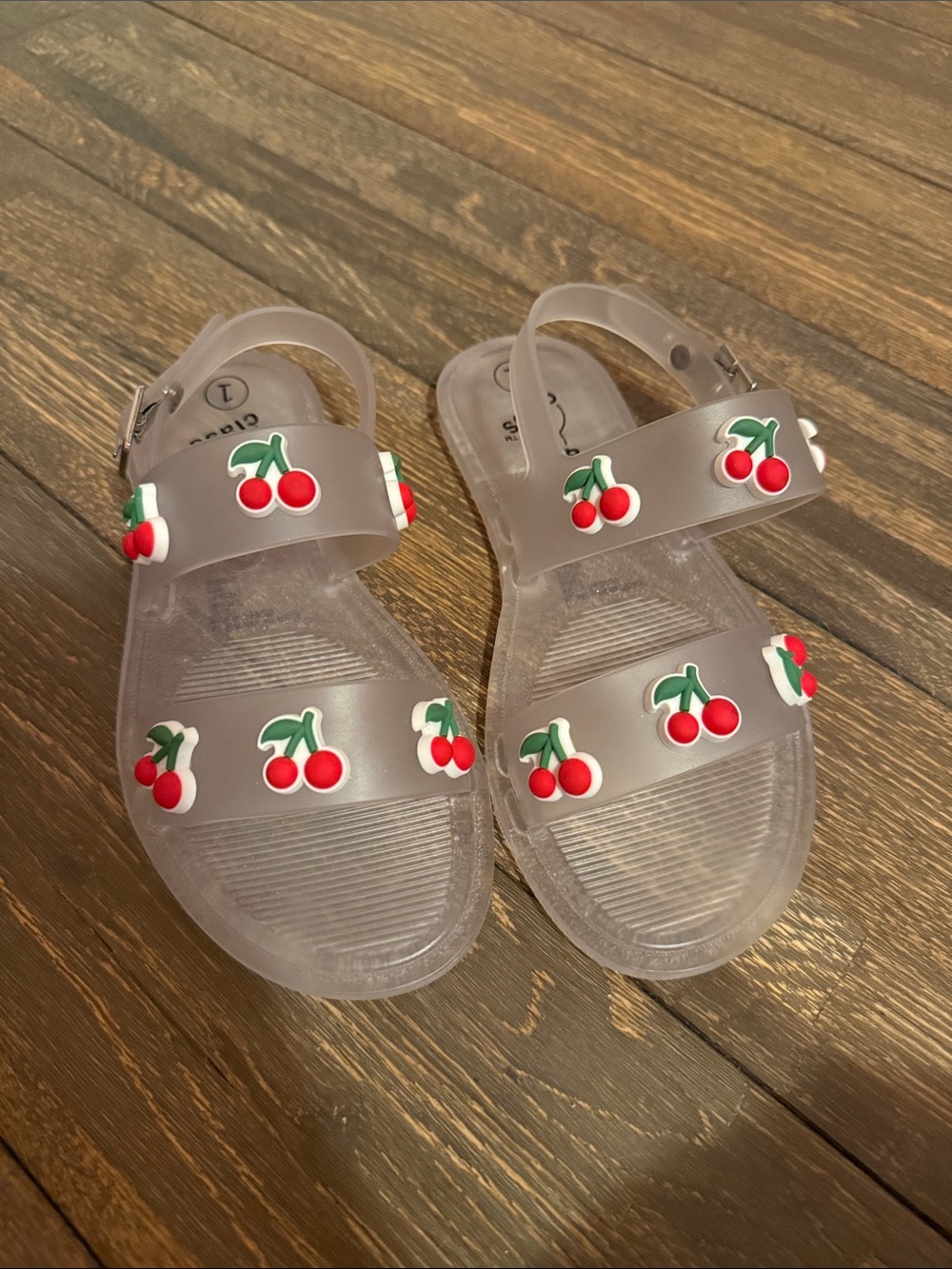 3 for $15 - Kids Clear Cherry Jelly Sandals
